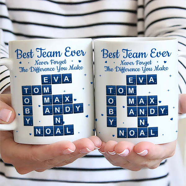 Crossword Best Team Ever Scrabble - Personalized Mug