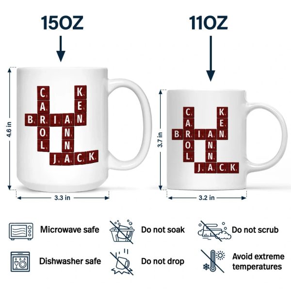Crossword Best Team Ever Scrabble Name - Personalized Mug
