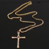 Crystal Cross Pendant Necklace for Men