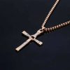 Crystal Cross Pendant Necklace for Men