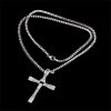 Crystal Cross Pendant Necklace for Men