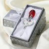 Crystal Glass Rose Figurine for Home and Gift Decor