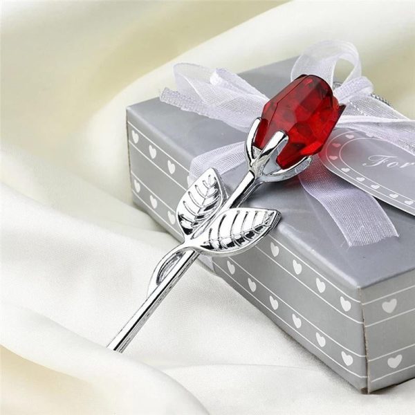 Crystal Glass Rose Figurine for Home and Gift Decor