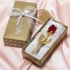 Crystal Glass Rose Figurine for Home and Gift Decor