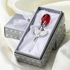 Crystal Glass Rose Figurine for Home and Gift Decor