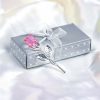 Crystal Glass Rose Figurine for Home and Gift Decor