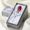 Crystal Glass Rose Figurine for Home and Gift Decor