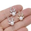 Crystal Pearl Deer Charm Set for Jewelry Making