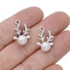 Crystal Pearl Deer Charm Set for Jewelry Making
