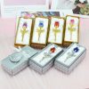 Crystal Rose Gold and Silver Artificial Flower Gift Box