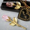 Crystal Rose Gold and Silver Artificial Flower Gift Box