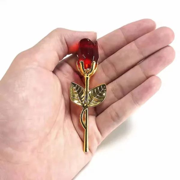 Crystal Rose Gold and Silver Artificial Flower Gift Box