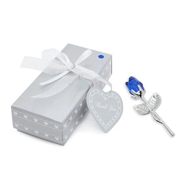 Crystal Rose Gold and Silver Artificial Flower Gift Box