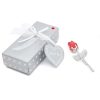 Crystal Rose Gold and Silver Artificial Flower Gift Box
