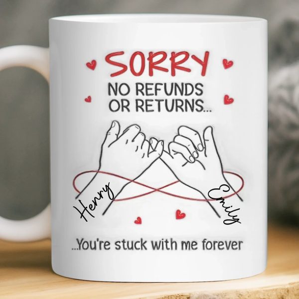 Custom 3D Inflated Effect Printed Mug - Personalized Anniversary Wedding Gifts For Husband And Wife, Him And Her - Built On Love
