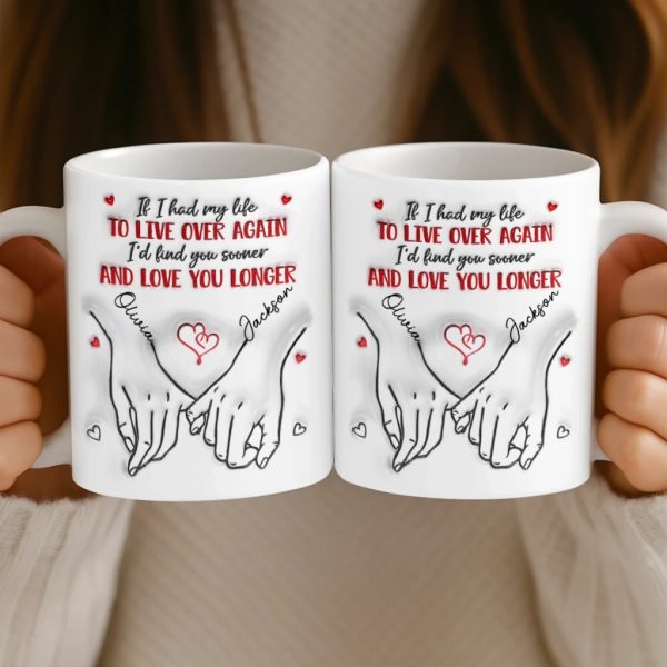Custom 3D Inflated Effect Printed Mug - Personalized Anniversary Wedding Gifts For Husband And Wife, Him And Her - Love Feels Easy With You