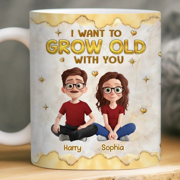 Custom 3D Inflated Effect Printed Mug - Personalized Anniversary Wedding Gifts For Husband And Wife, Him And Her - Our Connection Feels Natural
