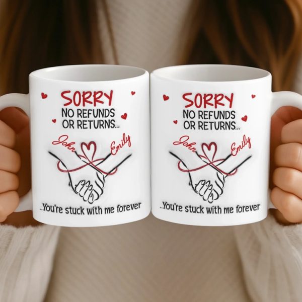 Custom 3D Inflated Effect Printed Mug - Personalized Anniversary Wedding Gifts For Husband And Wife, Him And Her - Our Love Starts With Coffee