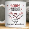 Custom 3D Inflated Effect Printed Mug - Personalized Anniversary Wedding Gifts For Husband And Wife, Him And Her - Our Love Starts With Coffee
