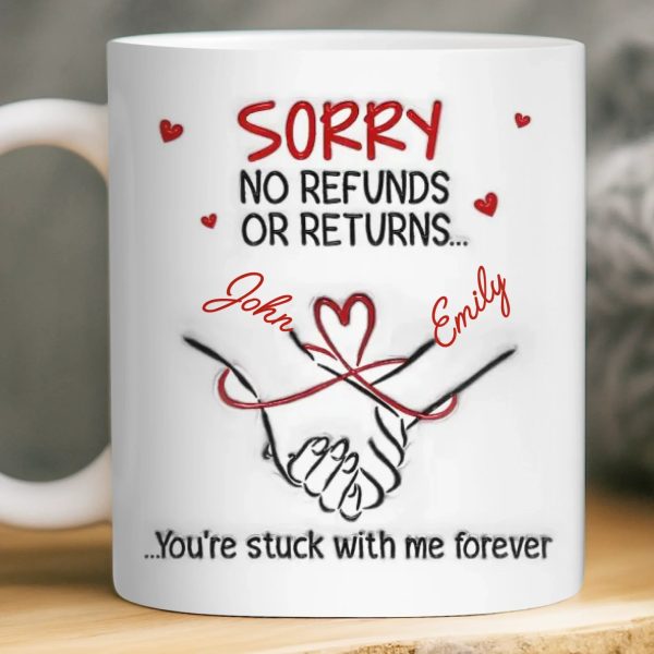 Custom 3D Inflated Effect Printed Mug - Personalized Anniversary Wedding Gifts For Husband And Wife, Him And Her - Our Love Starts With Coffee