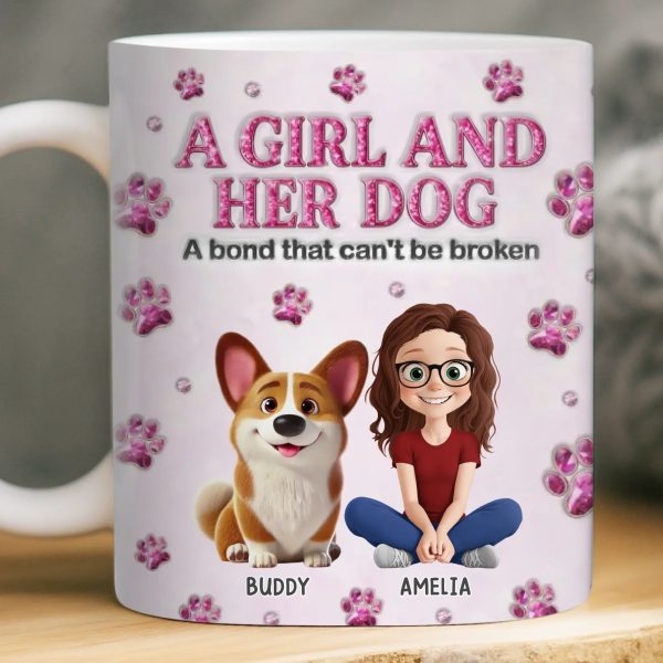Custom 3D Inflated Effect Printed Mug - Personalized Birthday Gifts For Dog Lovers, Dog Dad And Mom - Best Friends For Life