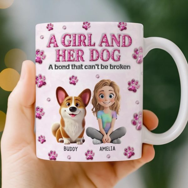 Custom 3D Inflated Effect Printed Mug - Personalized Birthday Gifts For Dog Lovers, Dog Dad And Mom - Best Friends For Life