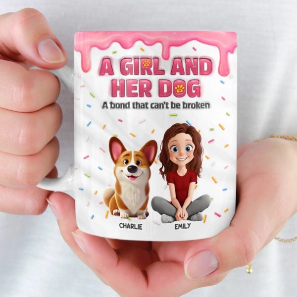 Custom 3D Inflated Effect Printed Mug - Personalized Birthday Gifts For Dog Lovers, Dog Dad And Mom - Her World, Her Dog