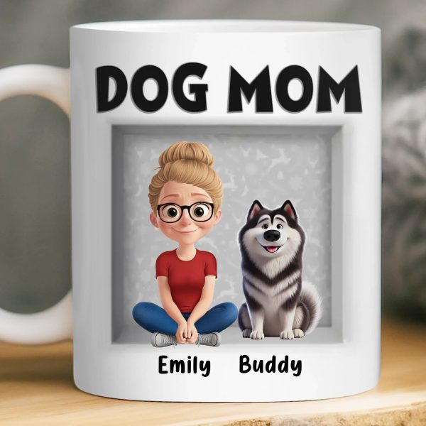 Custom 3D Inflated Effect Printed Mug - Personalized Birthday Gifts For Dog Lovers, Dog Dad And Mom - Love Begins With A Wag