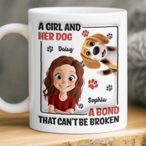 Custom 3D Inflated Effect Printed Mug - Personalized Birthday Gifts For Dog Lovers, Dog Dad And Mom - Officially Owned By Dogs