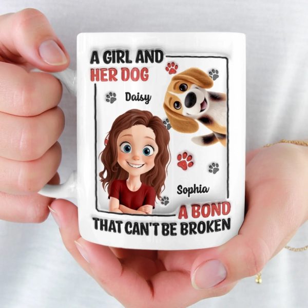 Custom 3D Inflated Effect Printed Mug - Personalized Birthday Gifts For Dog Lovers, Dog Dad And Mom - Officially Owned By Dogs
