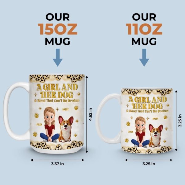 Custom 3D Inflated Effect Printed Mug - Personalized Birthday Gifts For Dog Lovers, Dog Dad And Mom - Small Paws Big Happiness