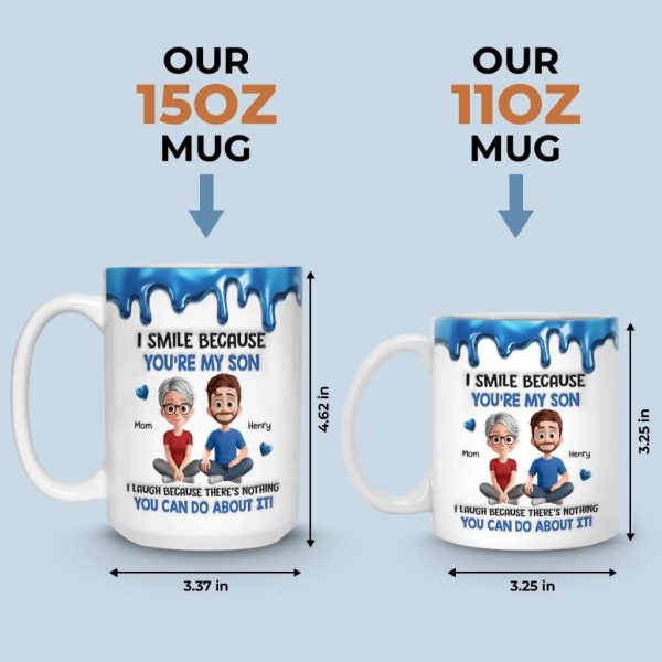 Custom 3D Inflated Effect Printed Mug - Personalized Birthday Gifts For Mom, Dad, Daughter, Son - Forever Starts With Family
