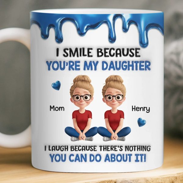 Custom 3D Inflated Effect Printed Mug - Personalized Birthday Gifts For Mom, Dad, Daughter, Son - Forever Starts With Family