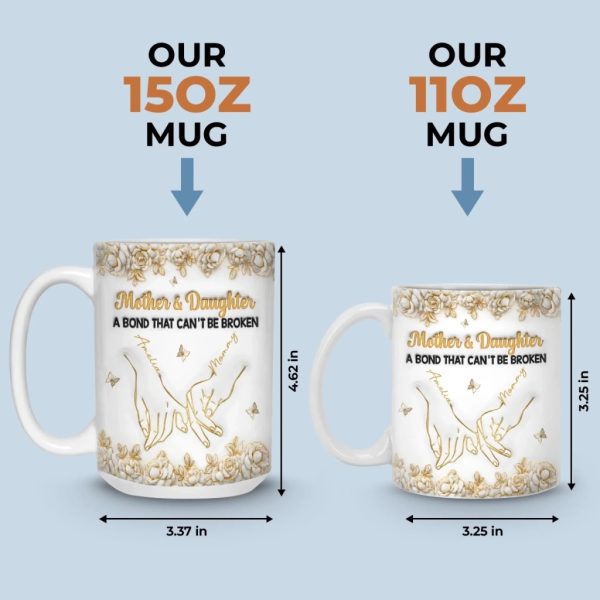 Custom 3D Inflated Effect Printed Mug - Personalized Birthday Gifts For Mom, Daughter - Born To Be Loved