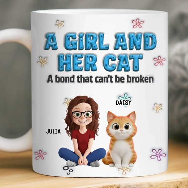 Custom 3D Inflated Effect Printed Mug - Personalized Christmas Birthday Gifts For Cat Lovers, Cat Mom And Dad - Family In Fur