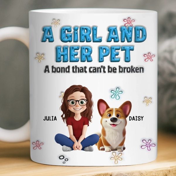 Custom 3D Inflated Effect Printed Mug - Personalized Christmas Birthday Gifts For Dog Cat Lovers, Dog Dad And Mom, Cat Owners - My World, My Pets