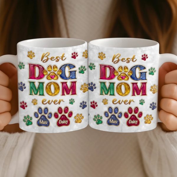 Custom 3D Inflated Effect Printed Mug - Personalized Christmas Birthday Gifts For Dog Cat Lovers, Dog Dad And Mom, Cat Owners - Shining With Fur Love