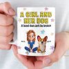 Custom 3D Inflated Effect Printed Mug - Personalized Christmas Birthday Gifts For Dog Lovers, Dog Dad And Mom - Just A Girl And Her Furry Soulmate