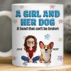Custom 3D Inflated Effect Printed Mug - Personalized Christmas Birthday Gifts For Dog Lovers, Dog Dad And Mom - Just A Girl And Her Furry Soulmate