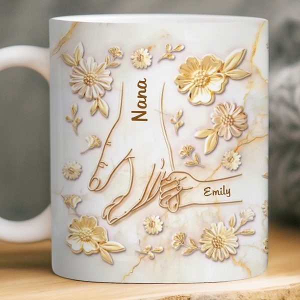 Custom 3D Inflated Effect Printed Mug - Personalized Mother's Day Gifts For Mom, Grandma - Love Passed Down Forever
