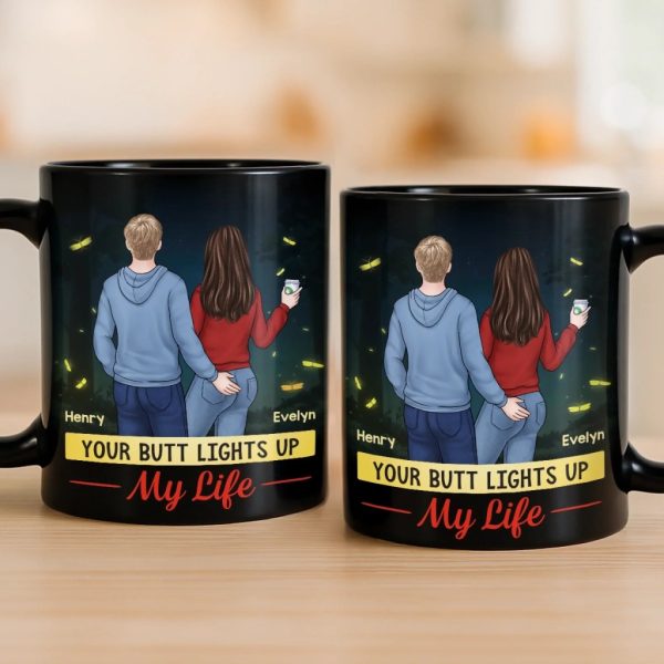Custom Black Mug - Personalized Anniversary Wedding Gifts For Husband And Wife, Him And Her - Endless Journeys, One Heart