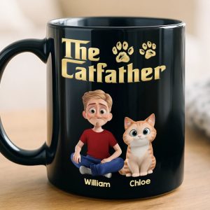 Custom Black Mug - Personalized Birthday Gifts For Cat Lovers, Cat Mom And Dad - This Mug Belongs To The Boss