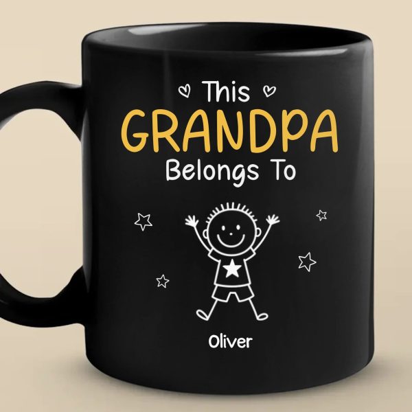 Custom Black Mug - Personalized Birthday Gifts For Dad, Grandpa - Grandkids Make Life Grand
