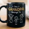 Custom Black Mug - Personalized Birthday Gifts For Dad, Grandpa - Grandkids Make Life Grand