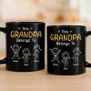 Custom Black Mug - Personalized Birthday Gifts For Dad, Grandpa - Grandkids Make Life Grand