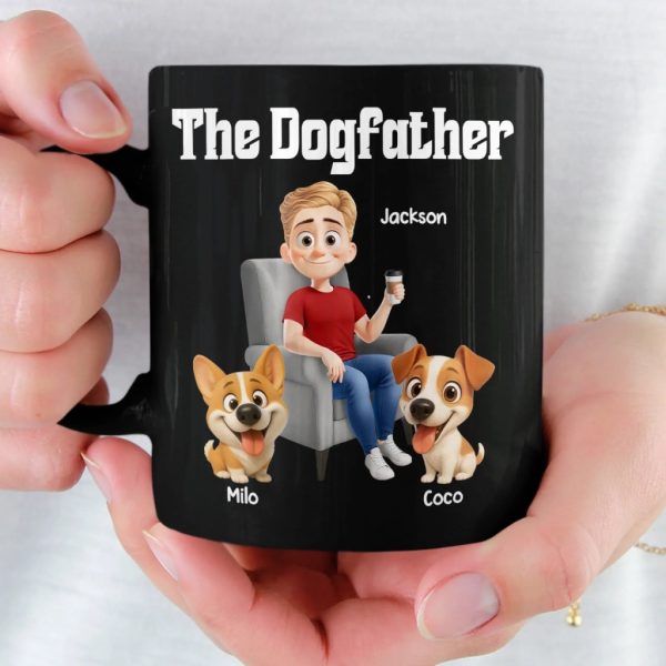 Custom Black Mug - Personalized Birthday Gifts For Dog Lovers, Dog Dad And Mom - Living That Ruff Life