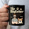 Custom Black Mug - Personalized Birthday Gifts For Dog Lovers, Dog Dad And Mom - Ride Or Die, Paws Included