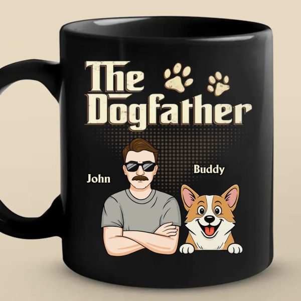 Custom Black Mug - Personalized Birthday Gifts For Dog Lovers, Dog Dad And Mom - Ride Or Die, Paws Included