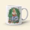 Custom Book Titles - Personalized Book and Coffee Mug - A Sitting Girl Reads Book 3HUHI180122
