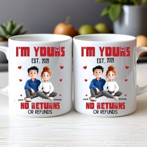 Custom Ceramic Couples Mug with Personalized Names